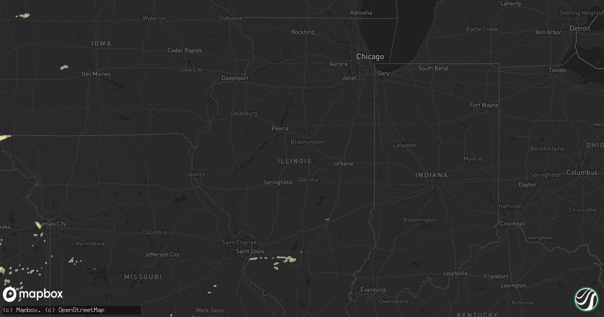Hail map in Illinois on September 9, 2016