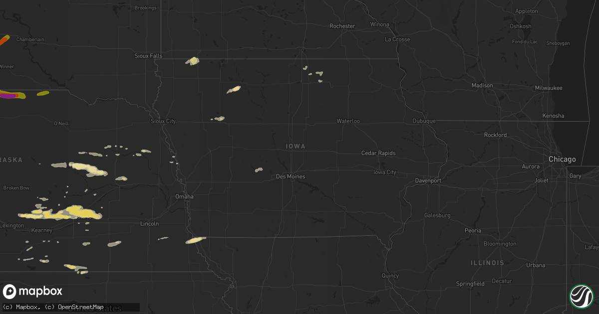 Hail map in Iowa on September 9, 2016