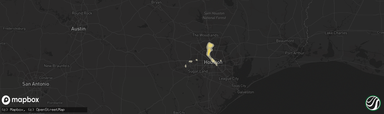 Hail map in Katy, TX on September 9, 2016