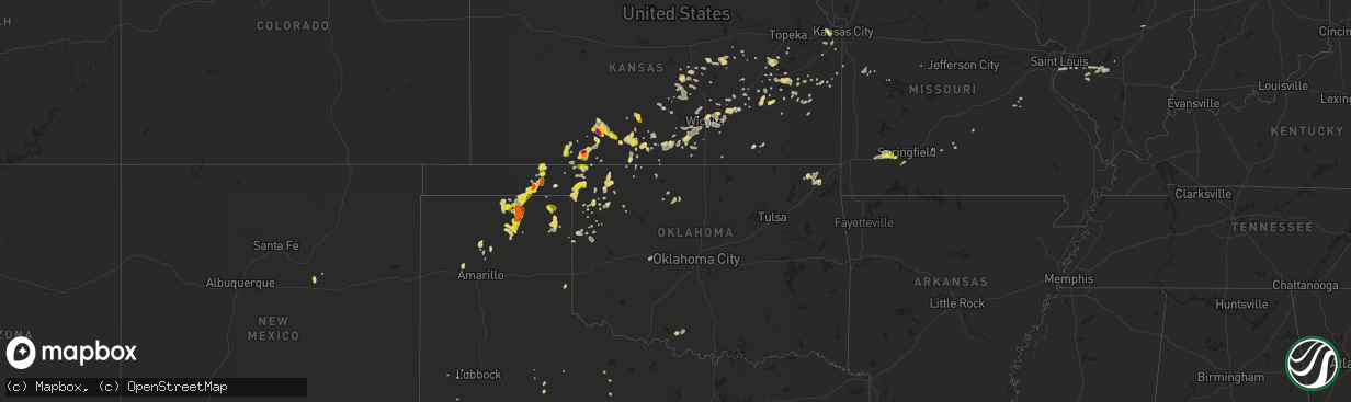 Hail map on September 9, 2016