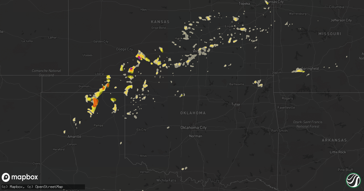 Hail map on September 9, 2016