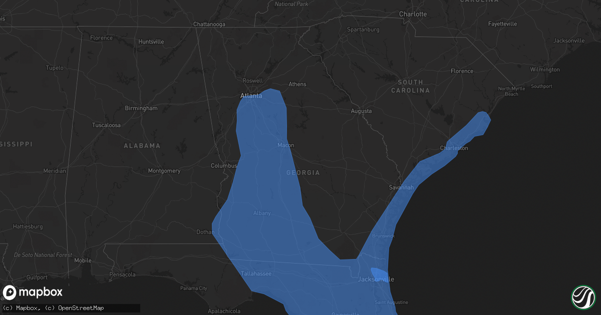 Hail map in Georgia on September 9, 2017