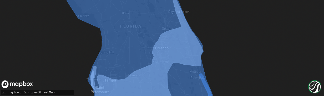 Hail map in Orlando, FL on September 9, 2017