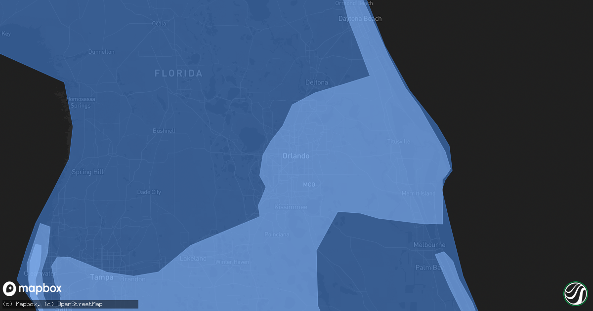 Hail map in Orlando, FL on September 9, 2017