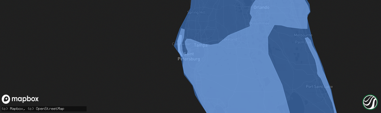 Hail map in Saint Petersburg, FL on September 9, 2017