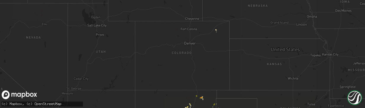 Hail map in Colorado on September 9, 2018