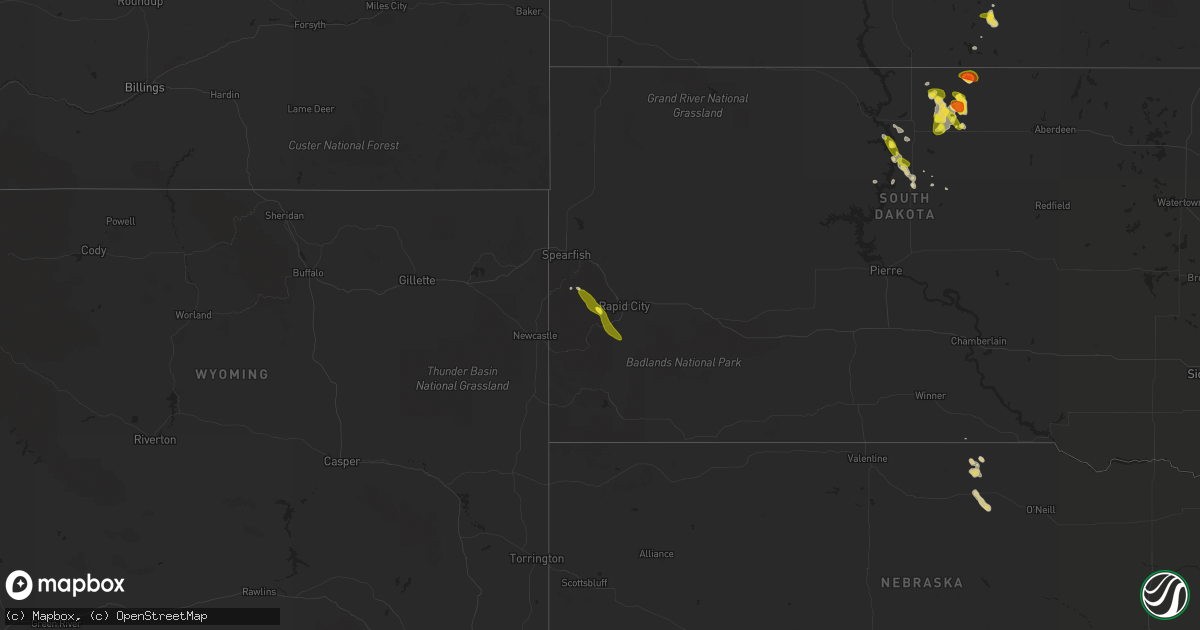 Hail map on September 9, 2018