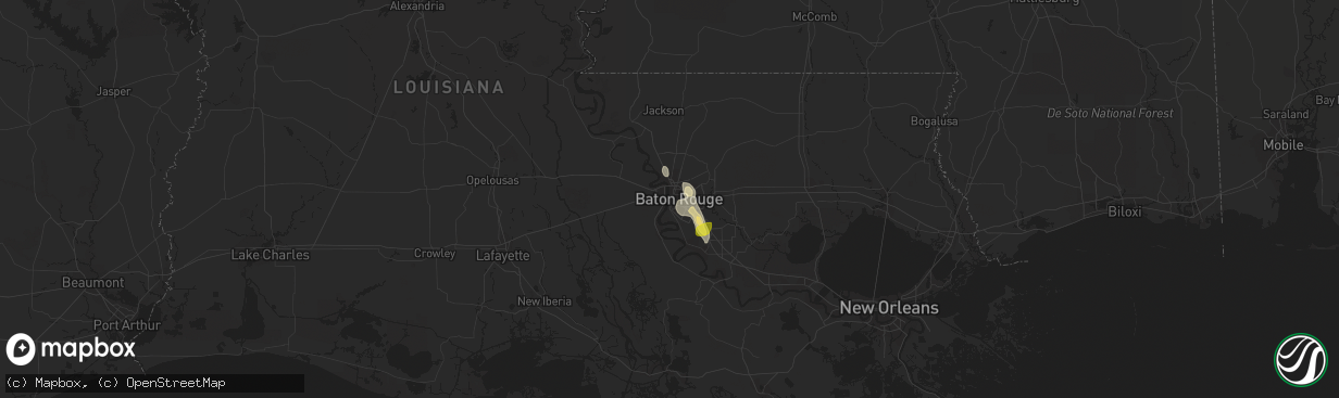 Hail map in Baton Rouge, LA on September 9, 2019