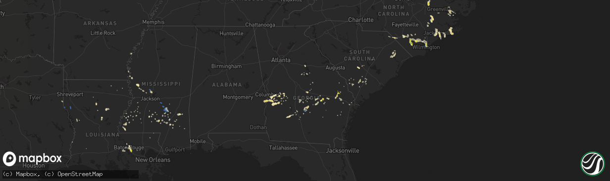 Hail map in Georgia on September 9, 2019