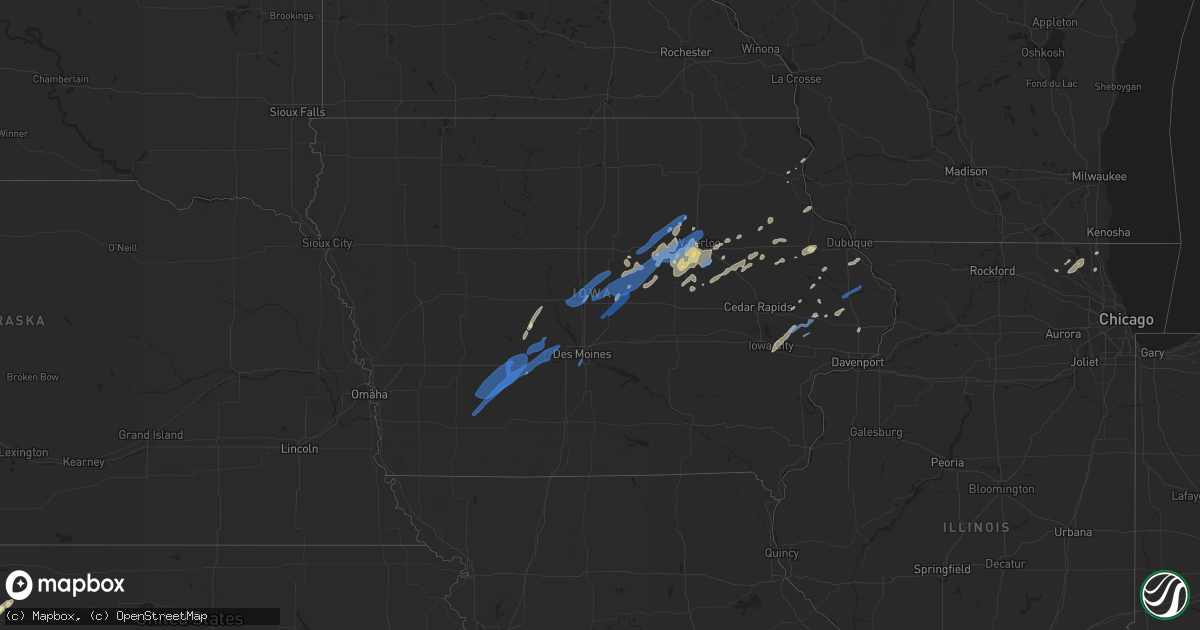 Hail map in Iowa on September 9, 2019