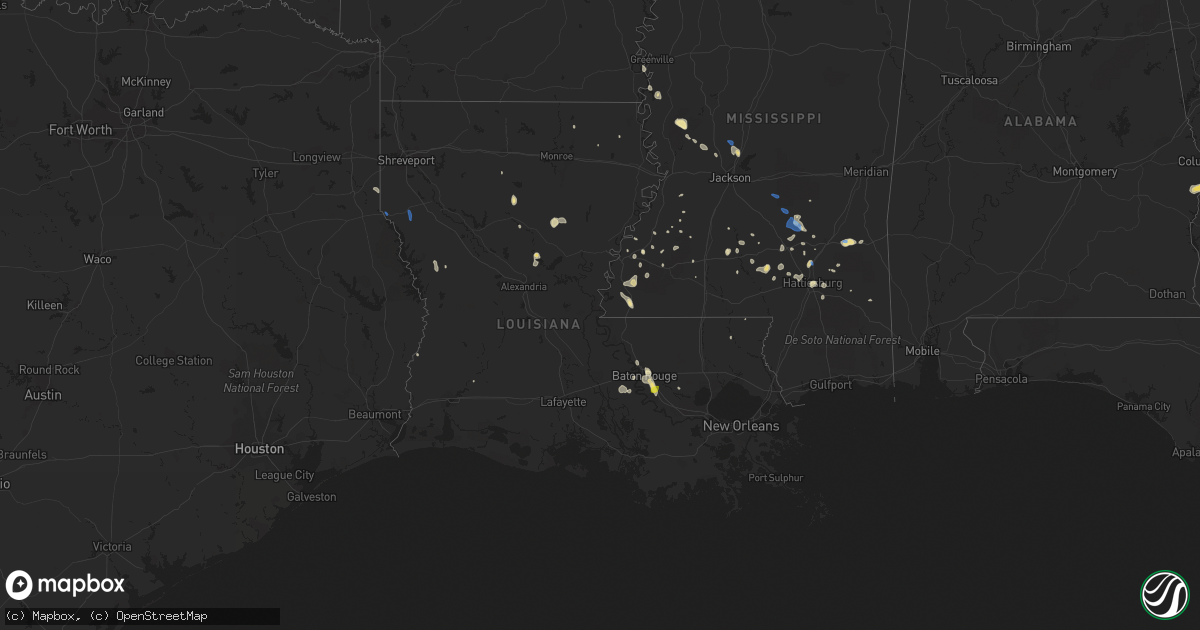 Hail map in Louisiana on September 9, 2019