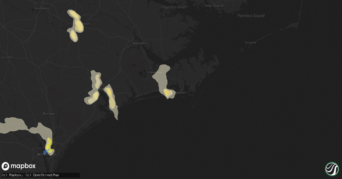 Hail map in Morehead City, NC on September 9, 2019