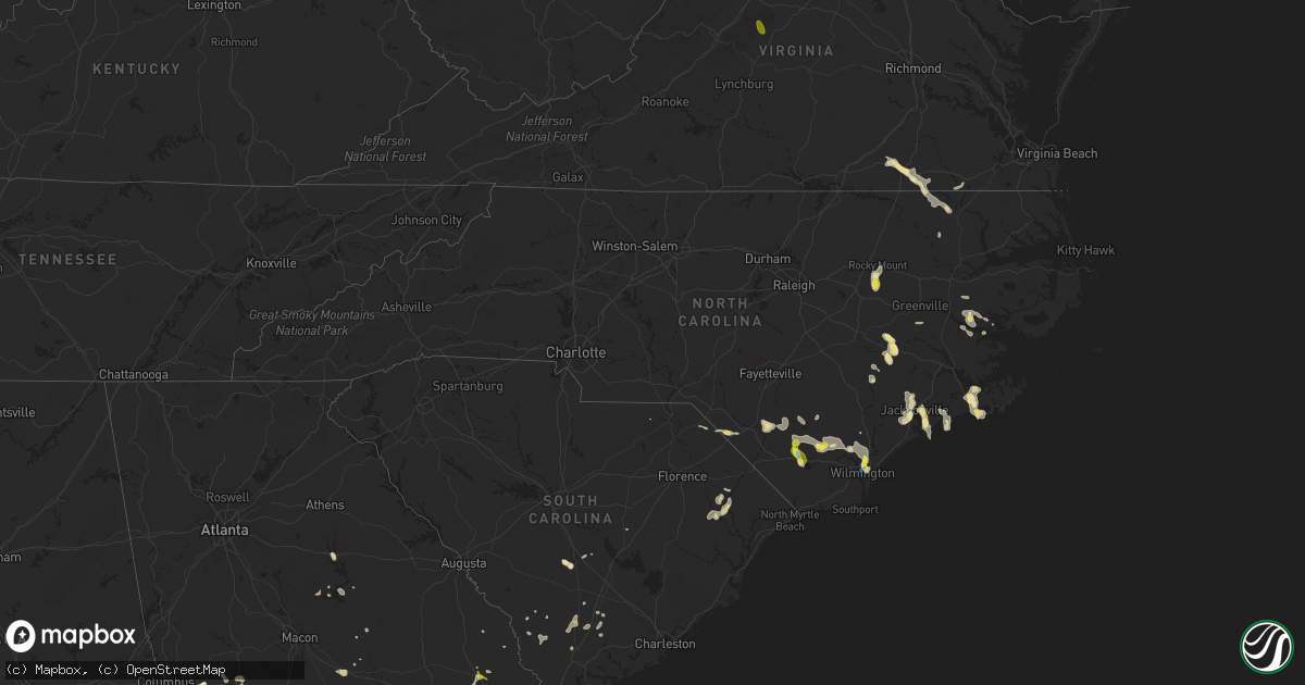 Hail map in North Carolina on September 9, 2019