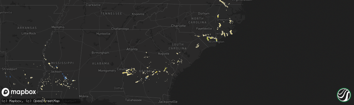 Hail map in South Carolina on September 9, 2019