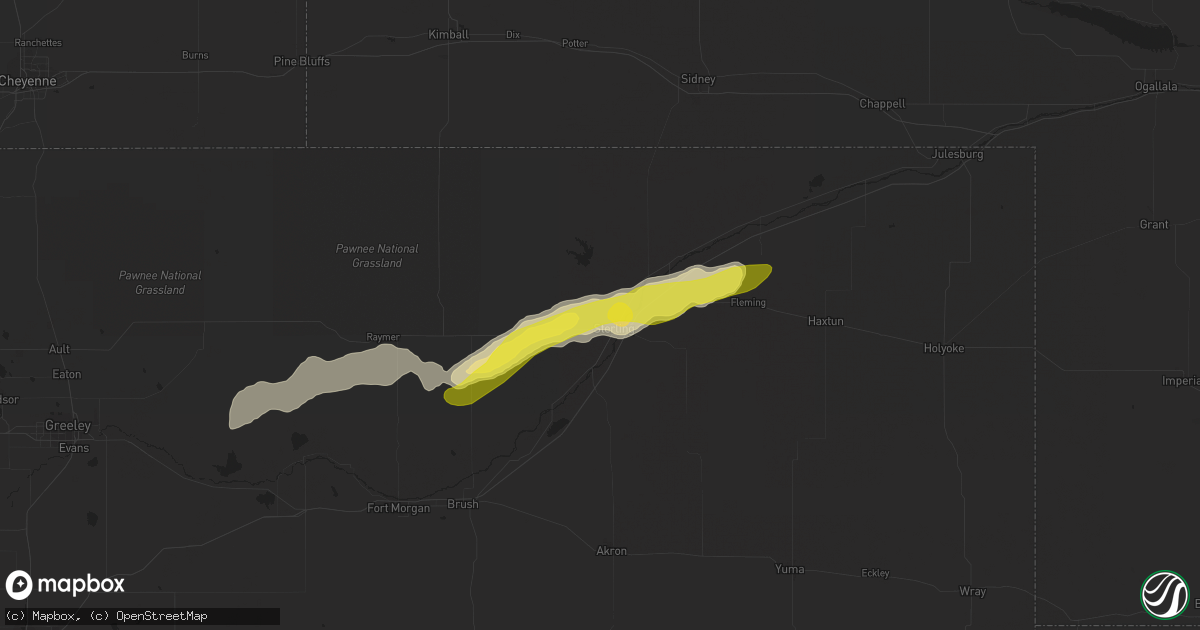 Hail map in Sterling, CO on September 9, 2019