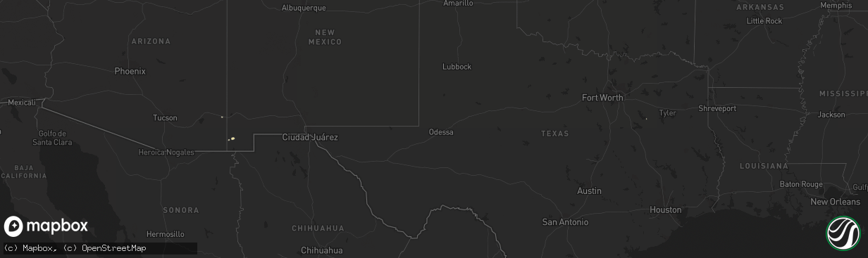 Hail map in Arizona on September 9, 2020