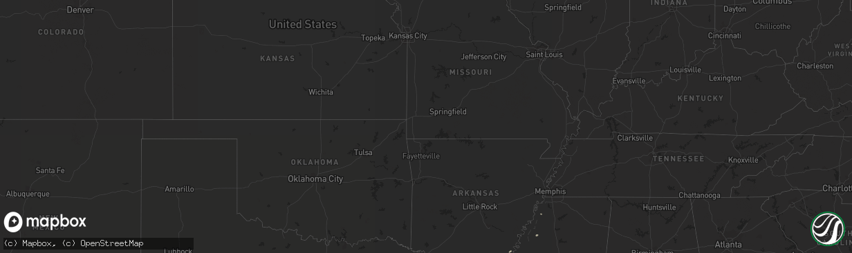 Hail map in Arkansas on September 9, 2022