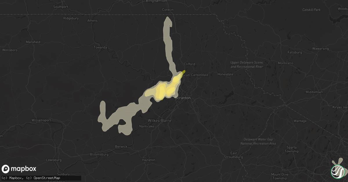 Hail map in Clarks Summit, PA on September 9, 2023