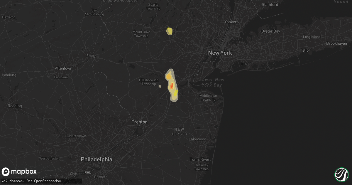 Hail map in East Brunswick, NJ on September 9, 2023