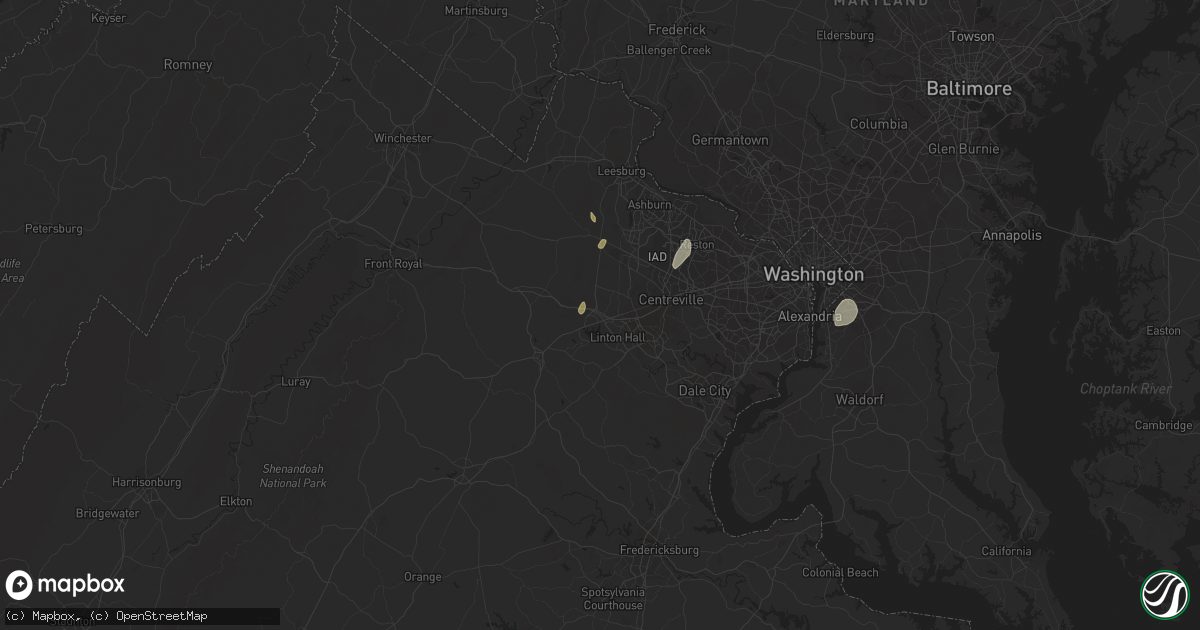 Hail map in Gainesville, VA on September 9, 2023