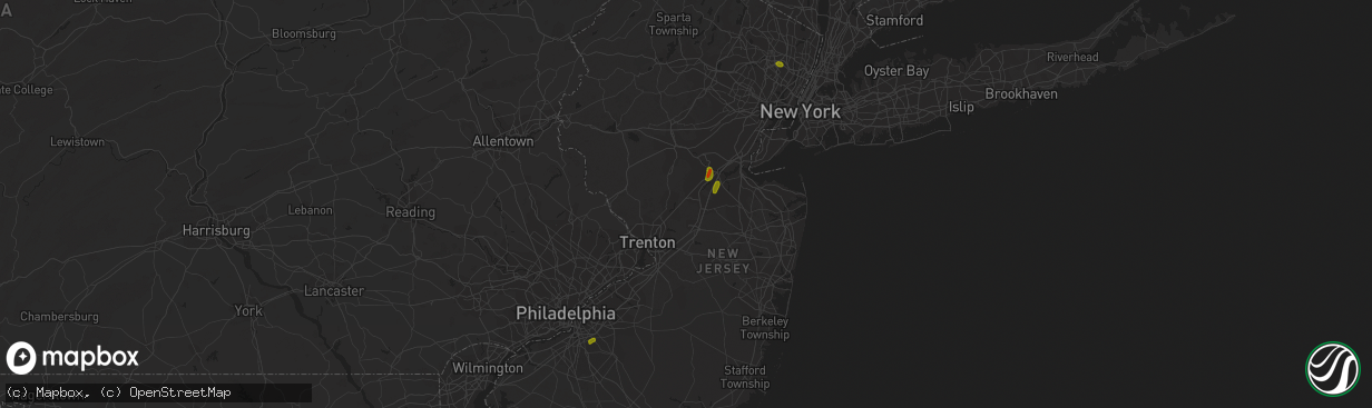 Hail map in Lodi, NJ on September 9, 2023