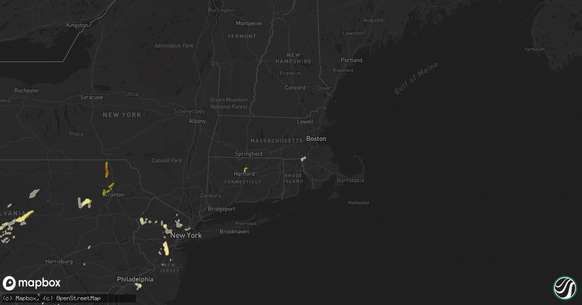 Hail map in Massachusetts on September 9, 2023