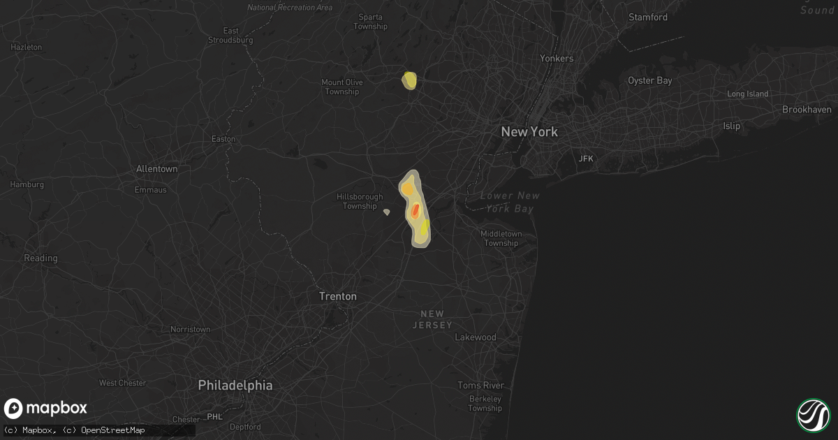 Hail map in Milltown, NJ on September 9, 2023