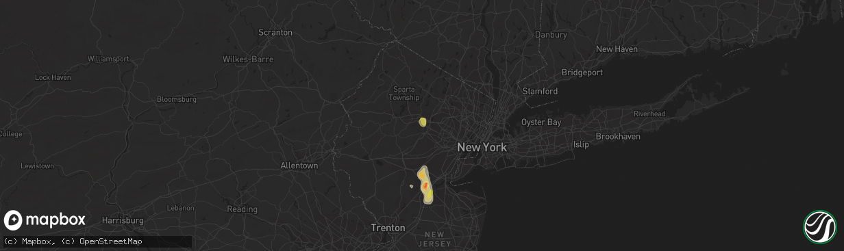 Hail map in Morris Plains, NJ on September 9, 2023