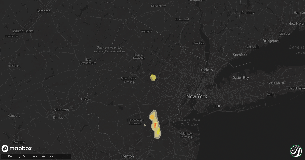 Hail map in Morris Plains, NJ on September 9, 2023