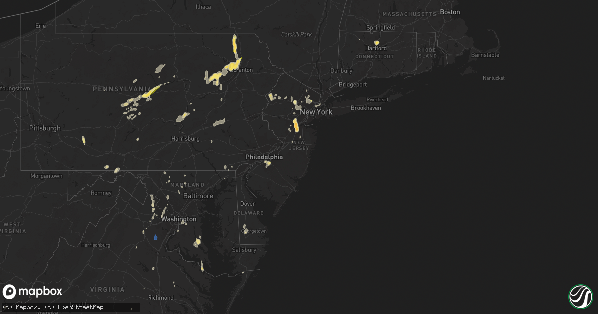Hail map in New Jersey on September 9, 2023