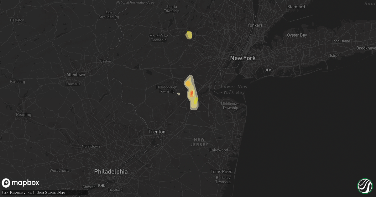 Hail map in North Brunswick, NJ on September 9, 2023