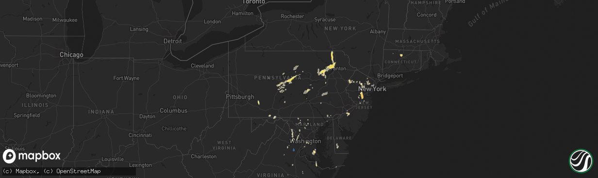 Hail map in Pennsylvania on September 9, 2023