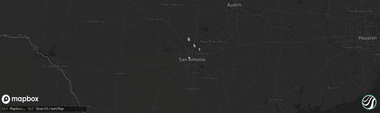 Hail map in San Antonio, TX on September 9, 2023