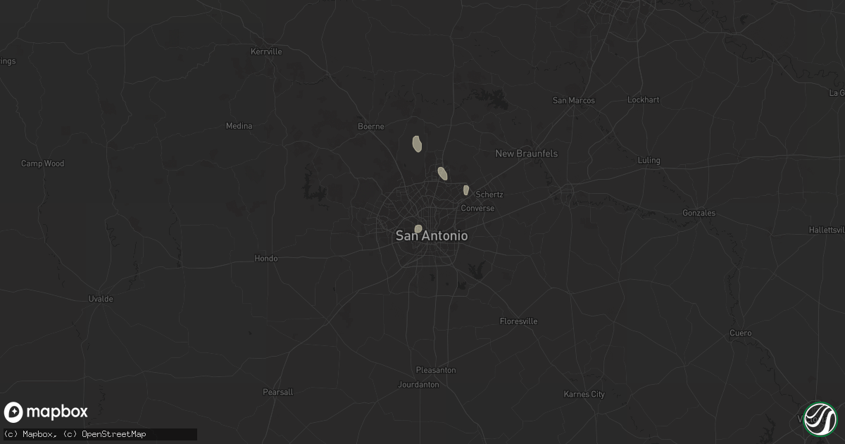 Hail map in San Antonio, TX on September 9, 2023