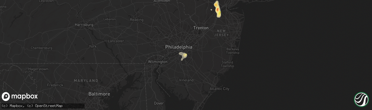 Hail map in Somerdale, NJ on September 9, 2023