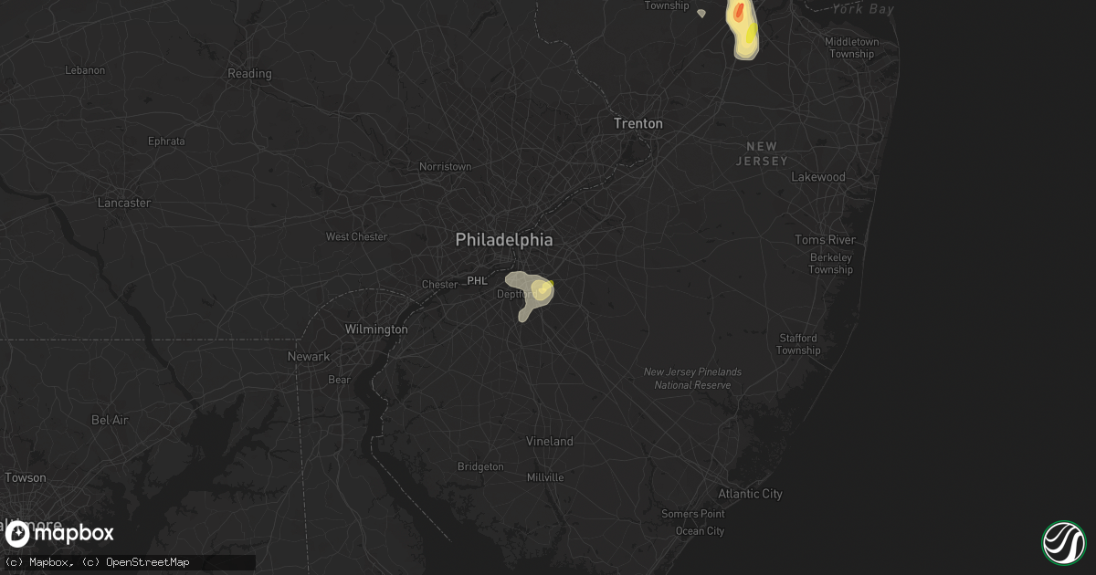 Hail map in Somerdale, NJ on September 9, 2023