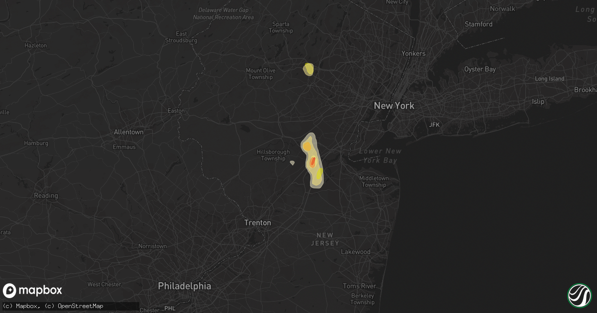 Hail map in Somerset, NJ on September 9, 2023