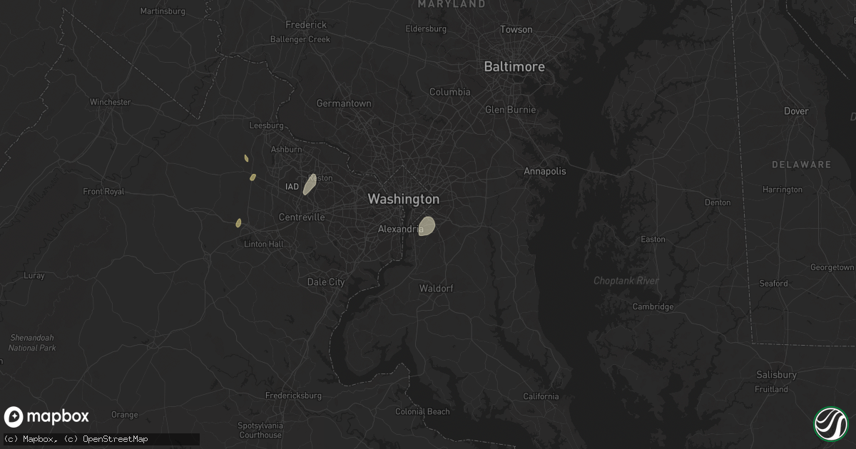 Hail map in Temple Hills, MD on September 9, 2023