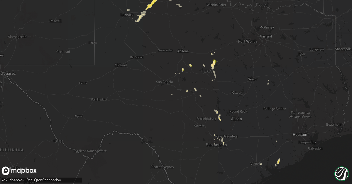 Hail map in Texas on September 9, 2023