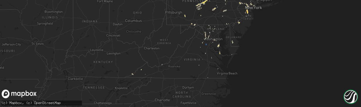 Hail map in Virginia on September 9, 2023