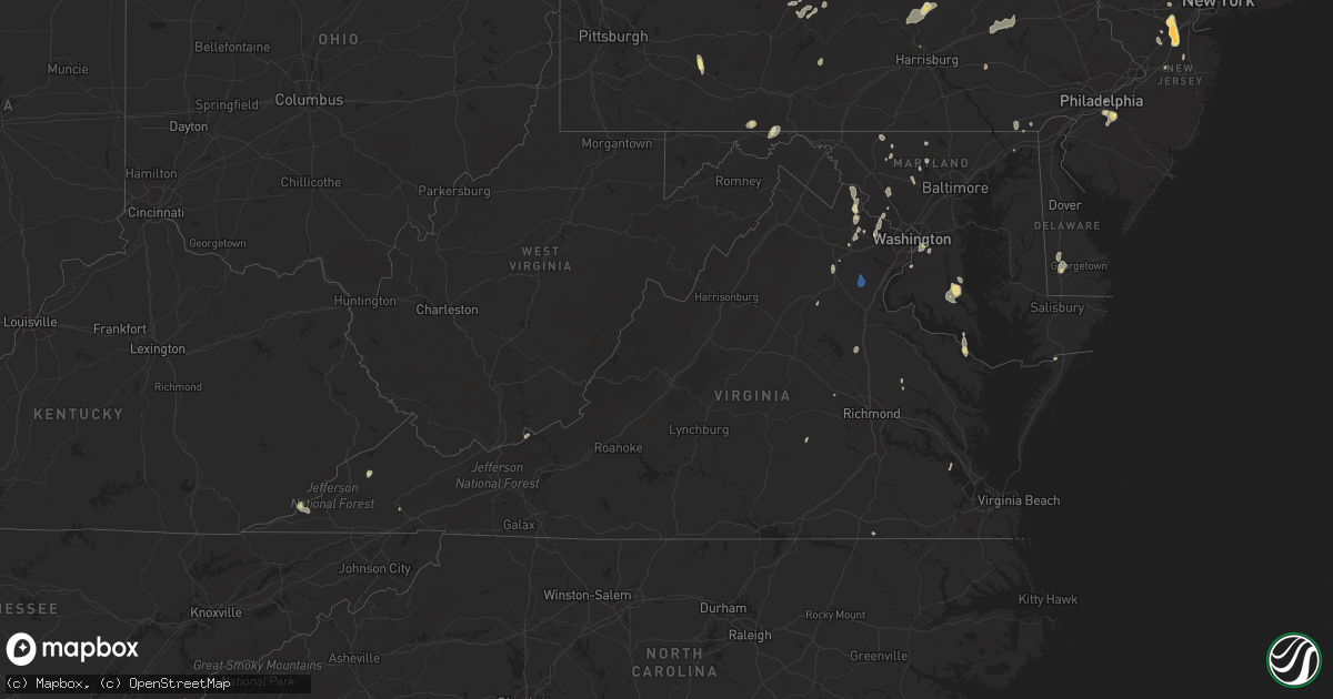 Hail map in Virginia on September 9, 2023