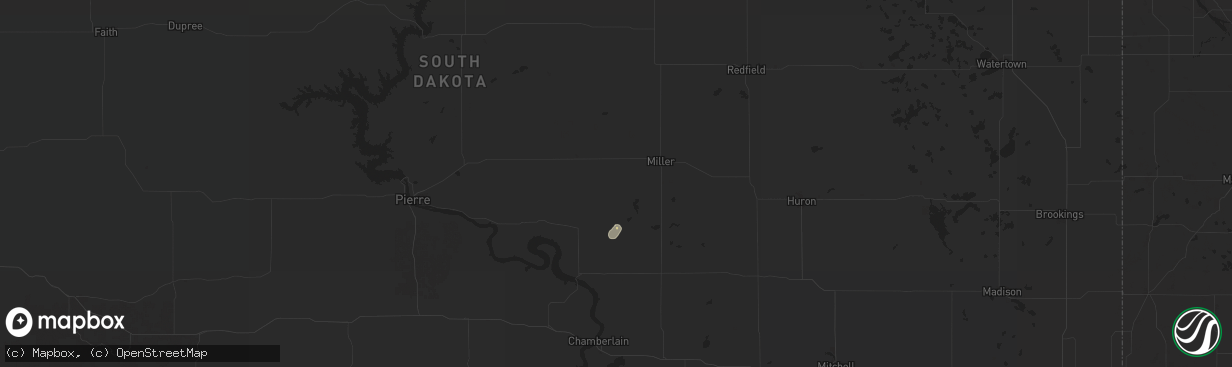 Hail map in Ree Heights, SD on September 9, 2024