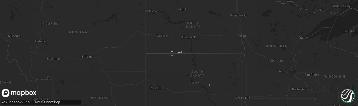 Hail map on September 9, 2024