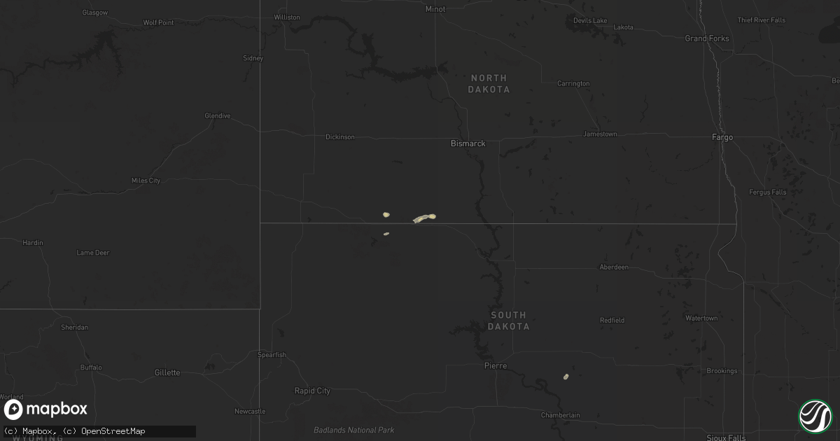 Hail map on September 9, 2024