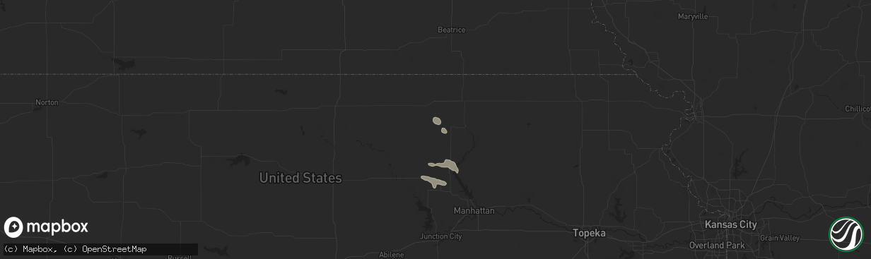 Hail map in Barnes, KS on September 9, 2025