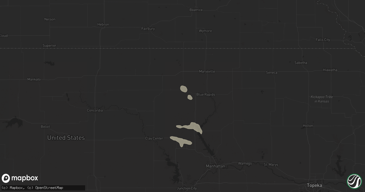 Hail map in Barnes, KS on September 9, 2025