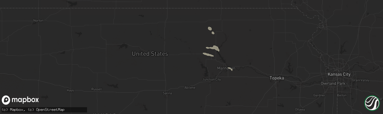 Hail map in Clay Center, KS on September 9, 2025