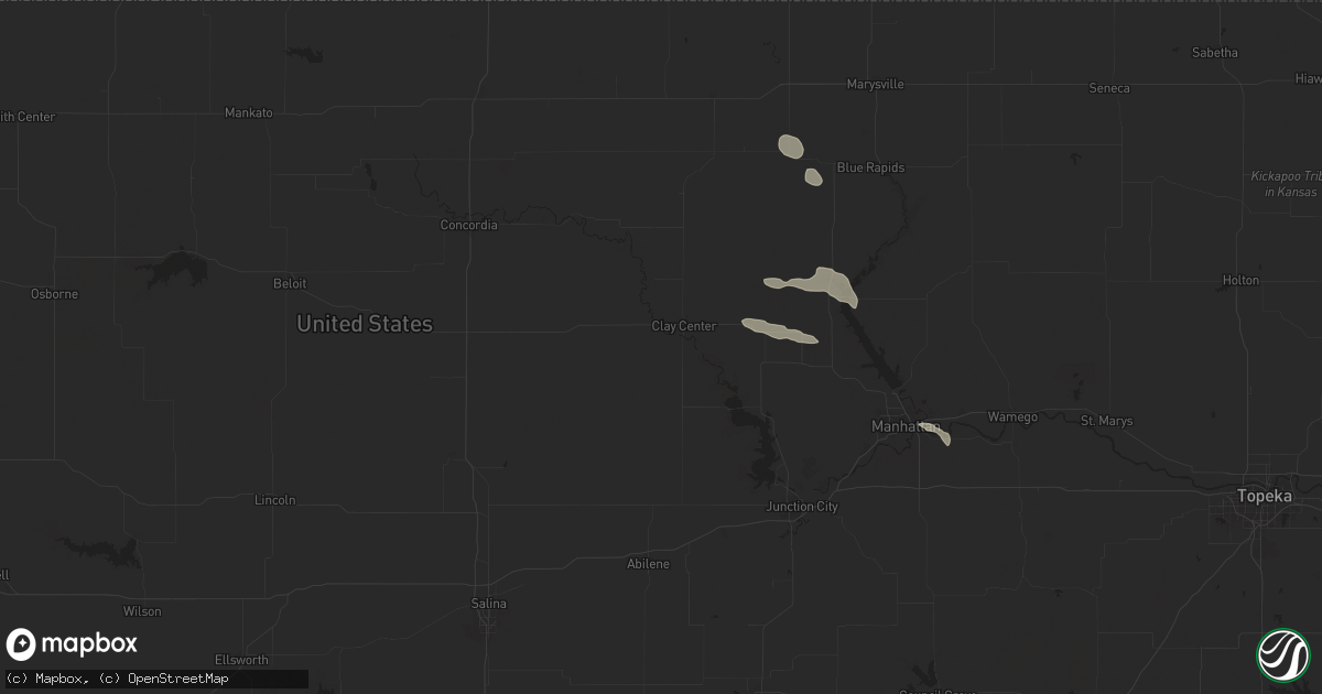 Hail map in Clay Center, KS on September 9, 2025