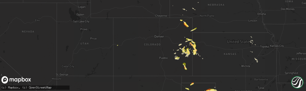 Hail map in Colorado on September 9, 2025