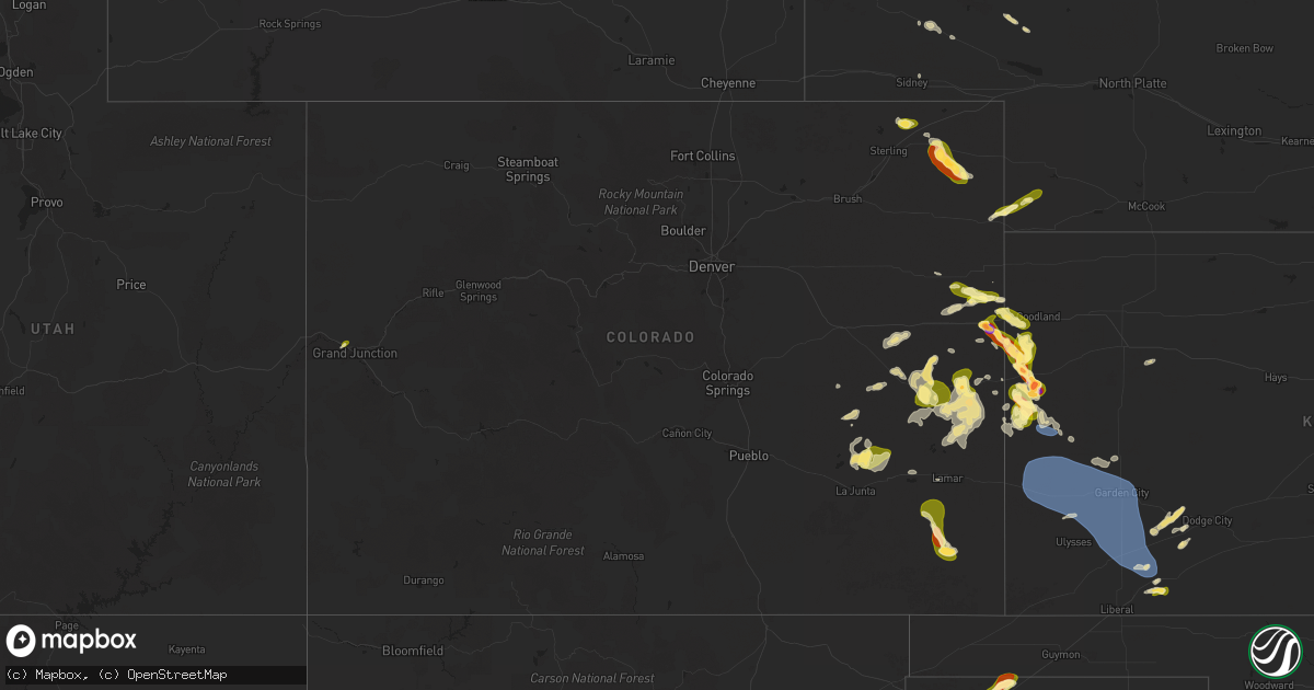 Hail map in Colorado on September 9, 2025